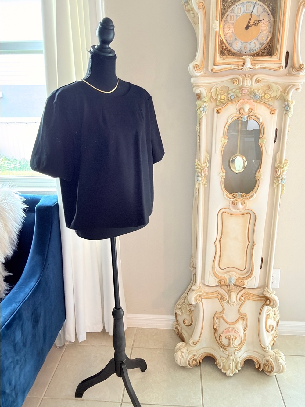 Express Black Short-Sleeve Boxy Top